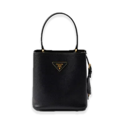 PRADA Panier Saffiano Leather Mini Bag "Black"