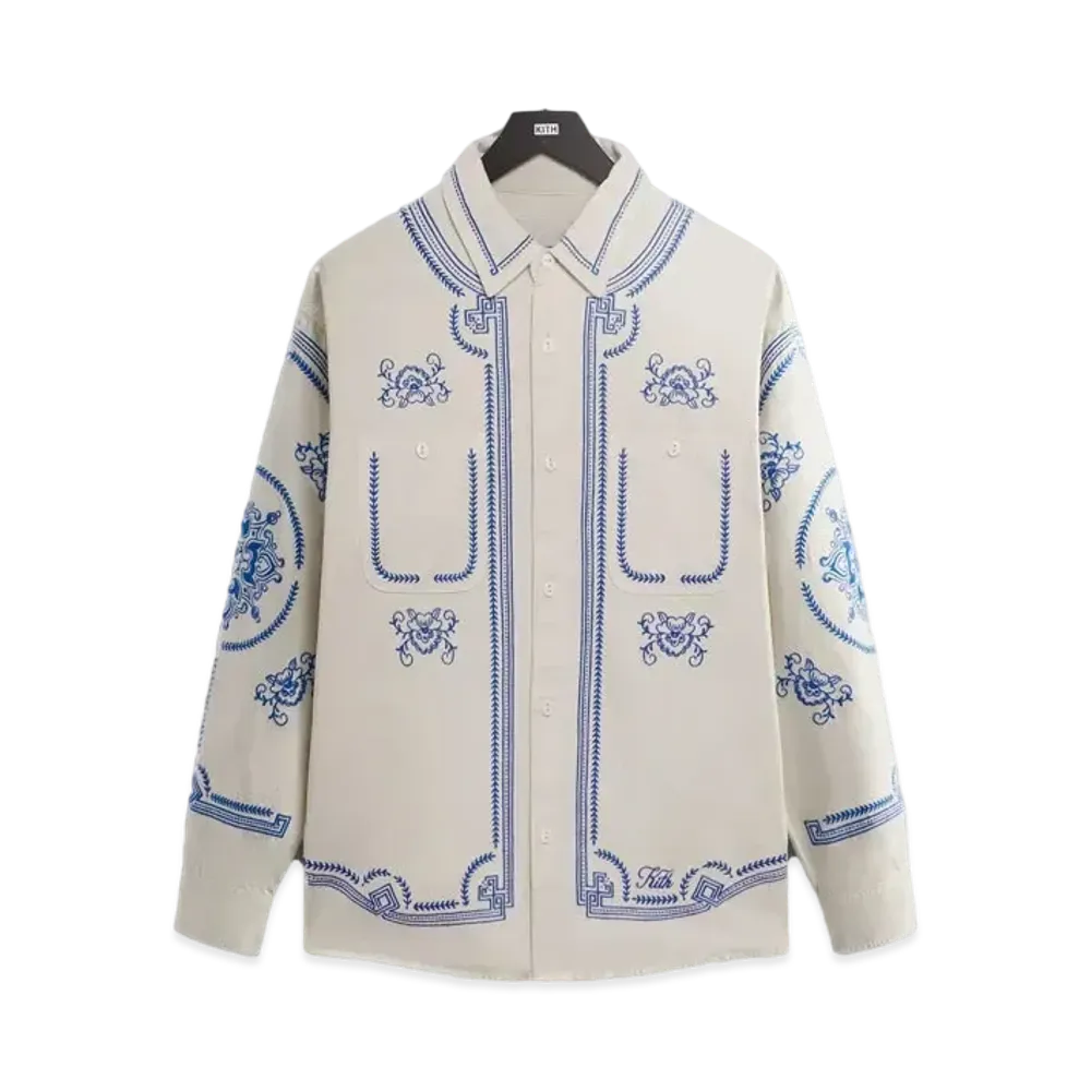 Kith Raw Hem Denim Apollo Shirt "Sandrift"
