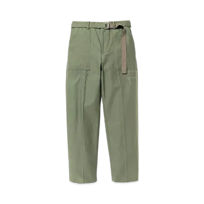 WTAPS x sacai Cotton Back Satin Pants 02 / Trousers / Cotton Back Satin "Olive Drab"