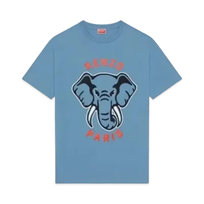 KENZO 'VARSITY JUNGLE' Elephant Oversized T-Shirt Men's "Cyan"