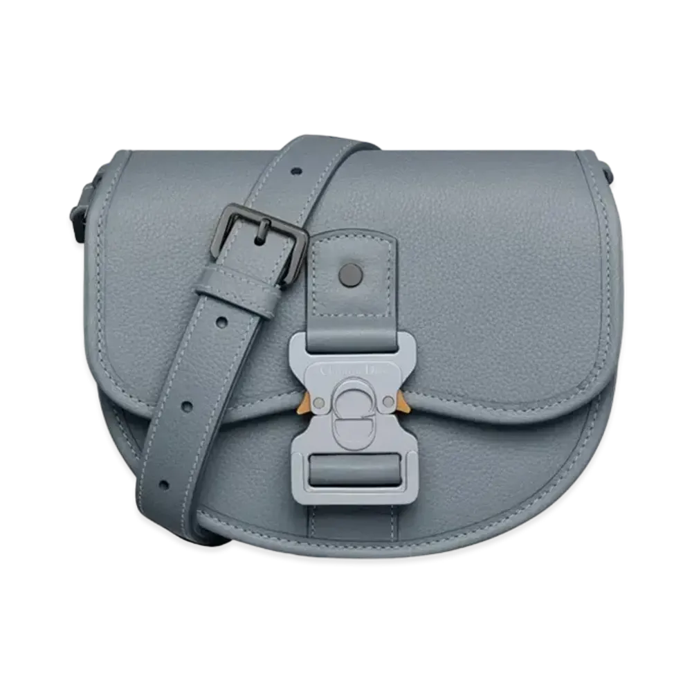 Dior Mini Gallop Bag Strap Grained Calfskin "Gray"