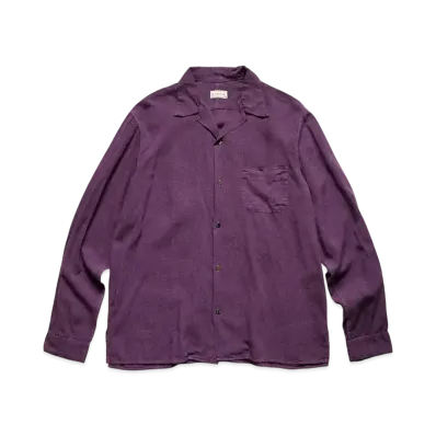 KAPITAL Soft Linen Open Collar Shirt "Purple"