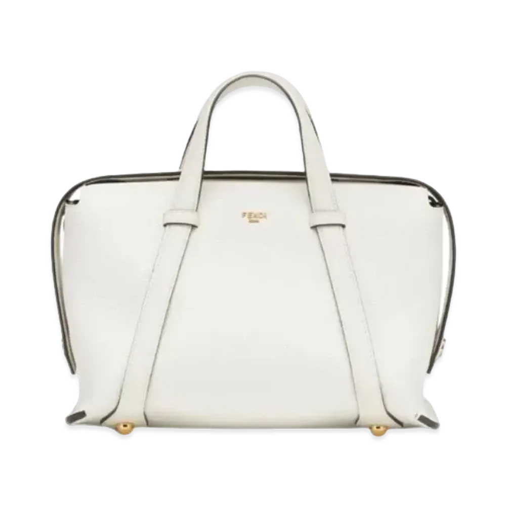 FENDI Boston 365 Leather Bag "Ice White"