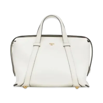 FENDI Boston 365 Leather Bag "Ice White"