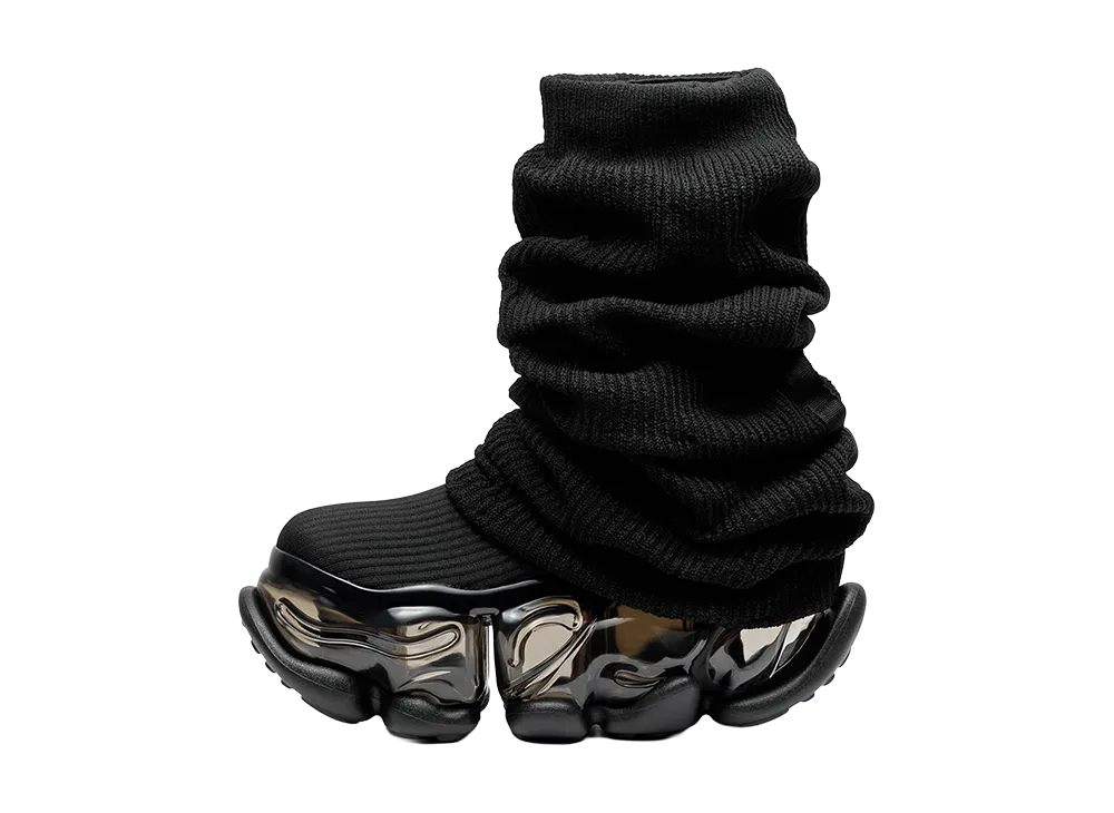 grounds Women's SKYSCRAPER LOOSE SOCKS KNIT "Black"