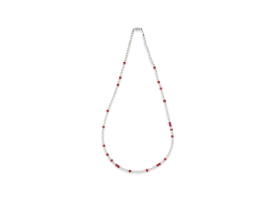 WIND AND SEA IVX Japan WDS Pearl & White Hearts Necklace "Red"