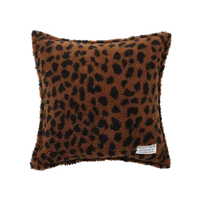 WACKO MARIA Leopard Boa Cushion "Brown"