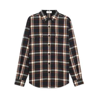 CELINE Loose Shirt / Checked Wool Twill "Multicolor"
