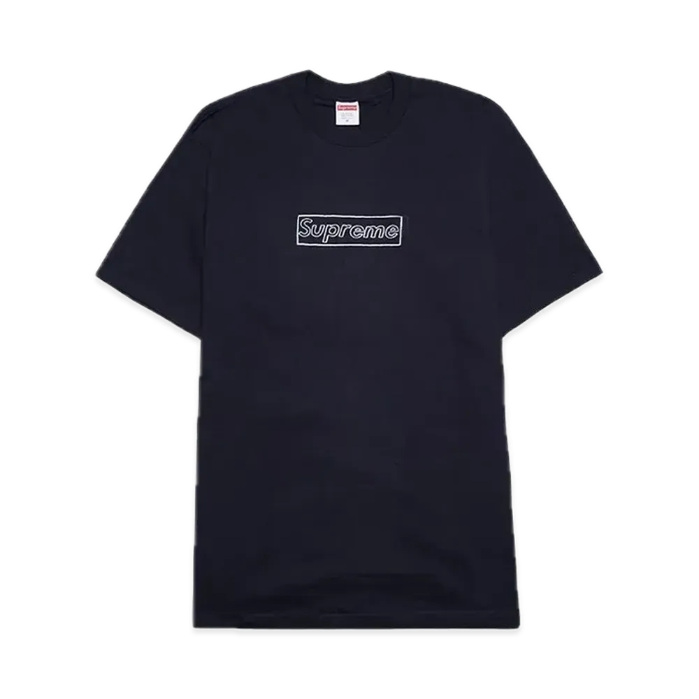 Supreme x KAWS Chalk Logo Tee "Navy"