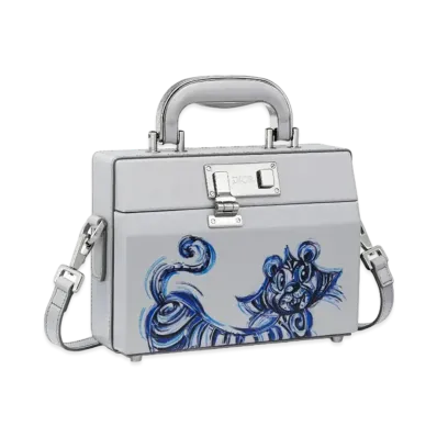 Dior Lock Handbag Dior And Kenny Scharf Smooth Calfskin "Gray"
