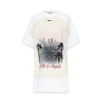 BALENCIAGA Women's City Of Angels T-Shirt Dress "White"