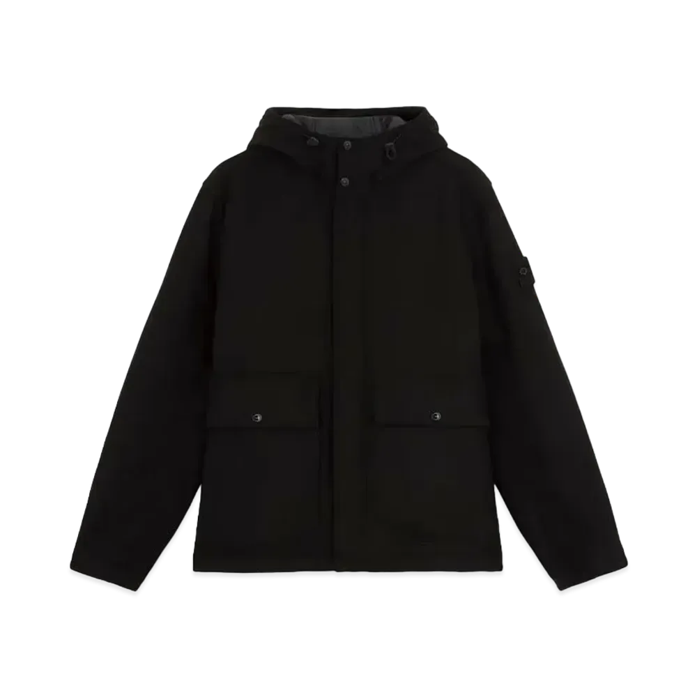 Stone Island 454F4 Wool Nylon Flannel_Stone Island Ghost "Black"