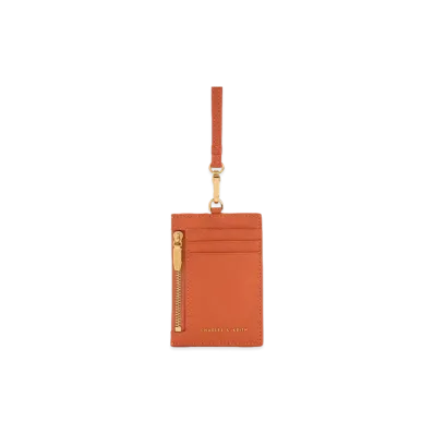 CHARLES & KEITH Side Zip Card Holder "Orange"
