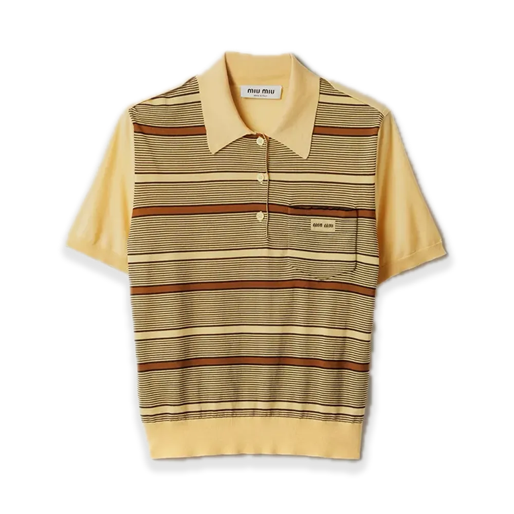 MIU MIU Wool Polo Shirt "Vanilla"