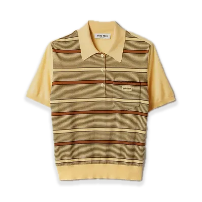 MIU MIU Wool Polo Shirt "Vanilla"