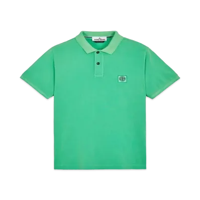 Stone Island 22S67 COTTON PIQUE PIGMENT DYED_SLIM FIT "Green"