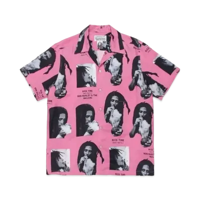 WACKO MARIA BOB MARLEY HAWAIIAN SHIRT "Pink"