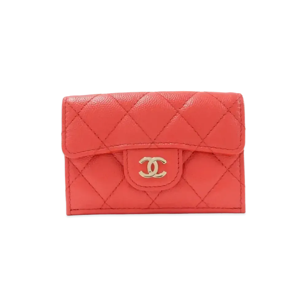 CHANEL Soft Caviar Skin Classic Small Flap Wallet "Red"