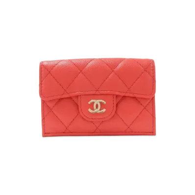 CHANEL Soft Caviar Skin Classic Small Flap Wallet "Red"