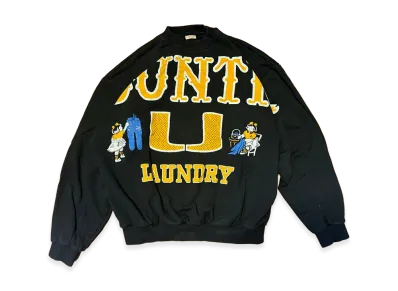 KAPITAL 30/- Fleece Big Sweatshirt (BIG KOUNTRY) "Black"