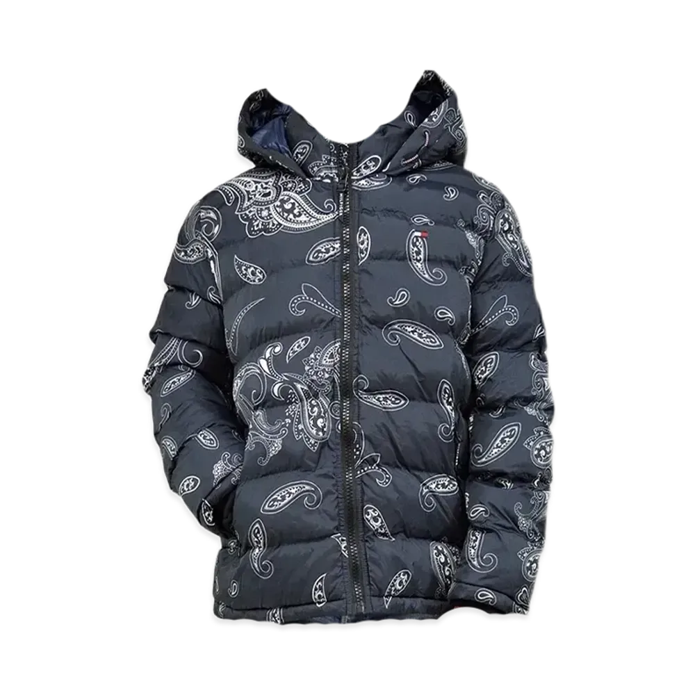 TOMMY HILFIGER Nylon Hooded Puff Blouson "Black"