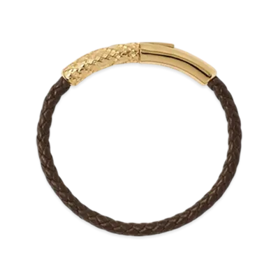 Burberry Leather Check Bracelet "Gold/Military"