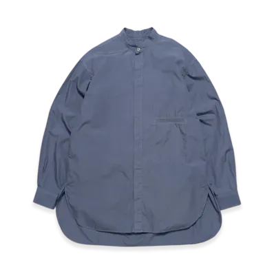 Graphpaper x YOKE Garment Dye Band Collar Shirt "Nightshadow Blue"