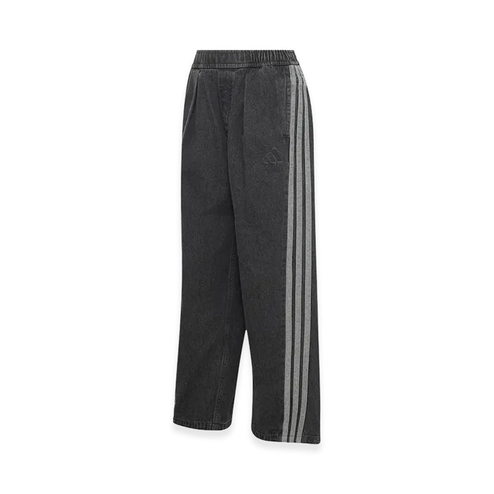 adidas Women's Stadium Wash Denim Loose Fit Pants "Black"