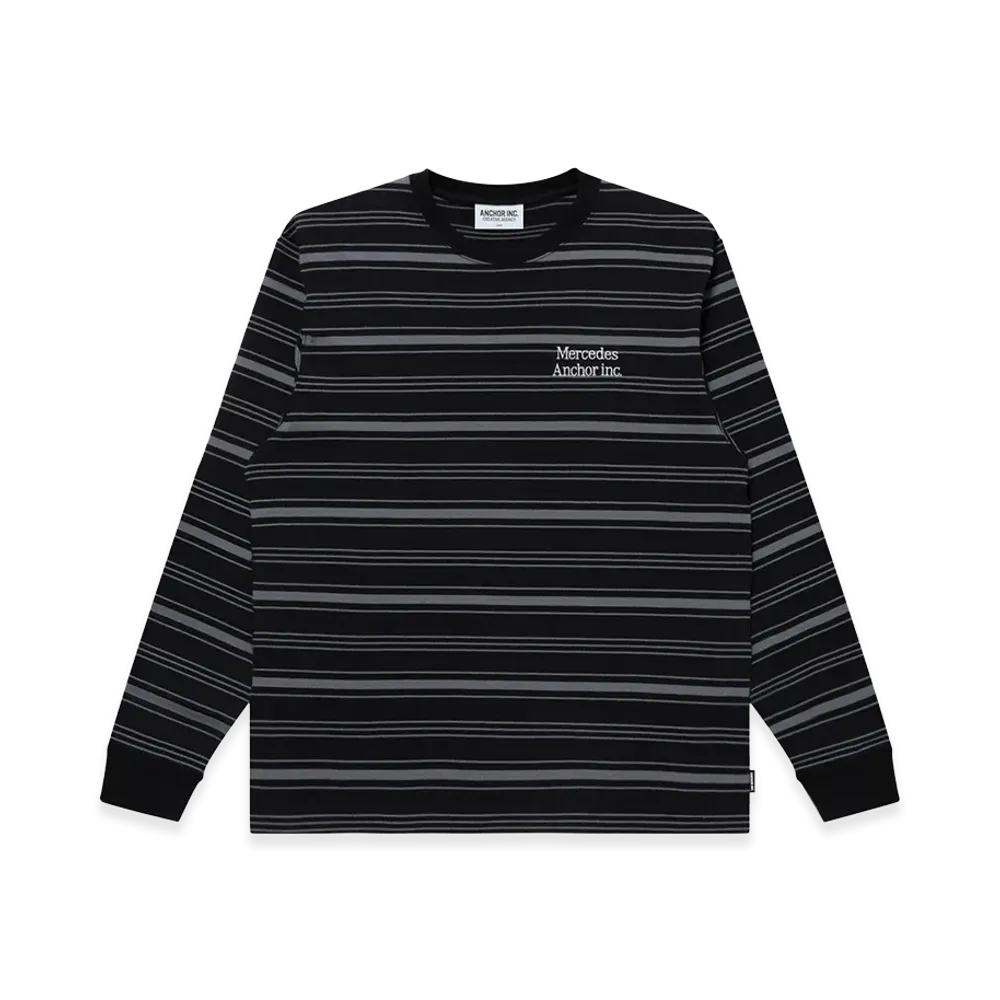 Mercedes Anchor inc. Multi Striped L/S Tee "Black"