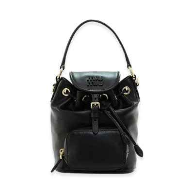 MIU MIU Women's Leather Mini Backpack "Black"