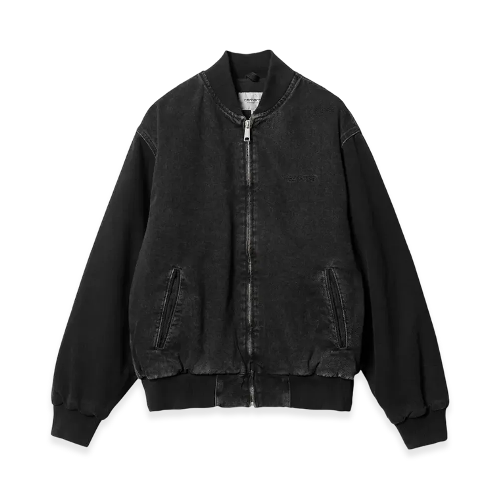 Carhartt WIP Organic Cotton Maitland Denim Paxon Bomber "Black Stone Washed"