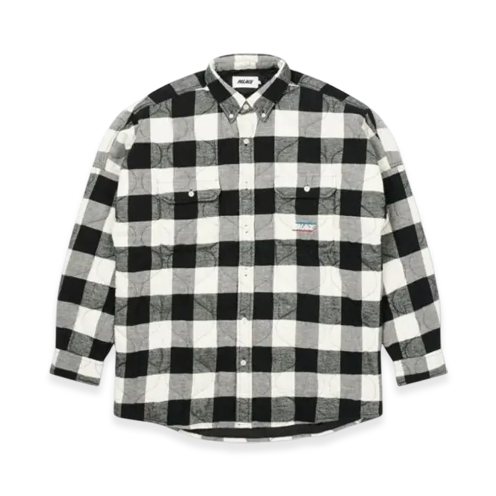 PALACE Quilt Mit Plaid Shirt "White"
