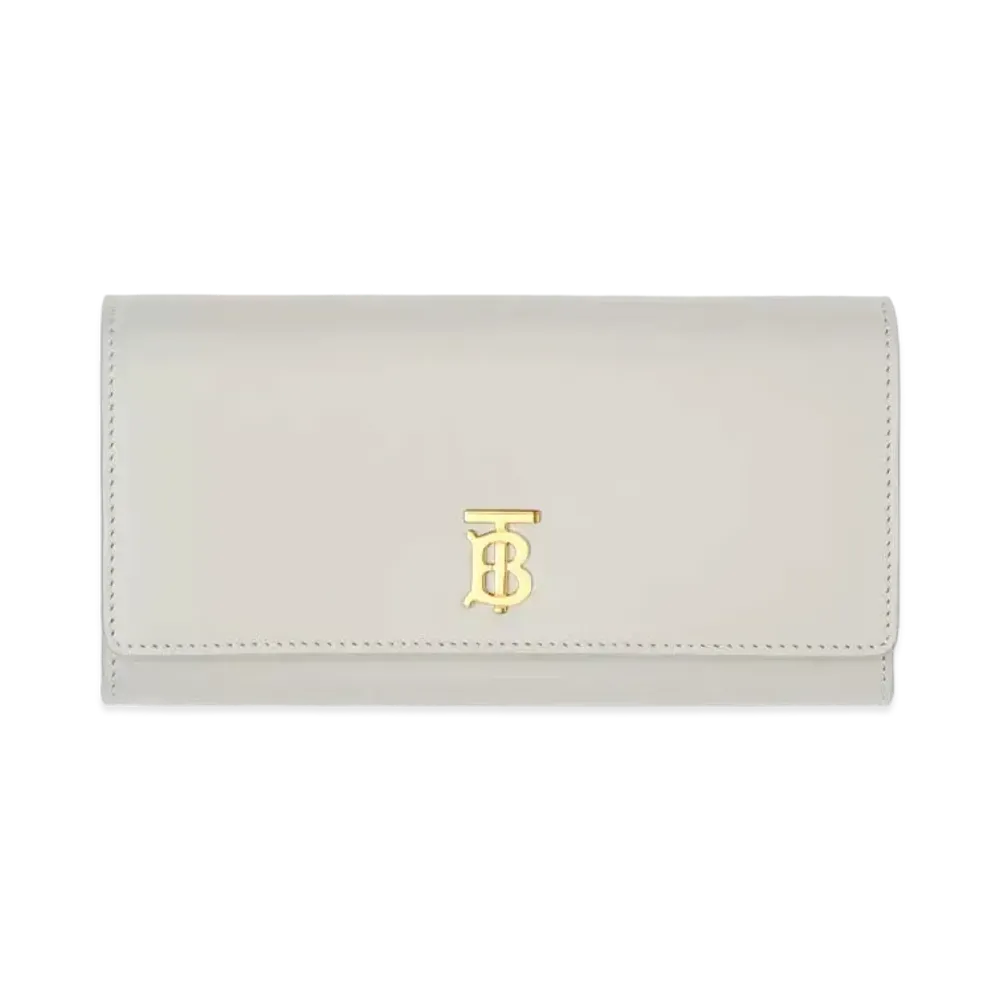 Burberry Monogram Motif Leather Continental Wallet "Heather Melange"