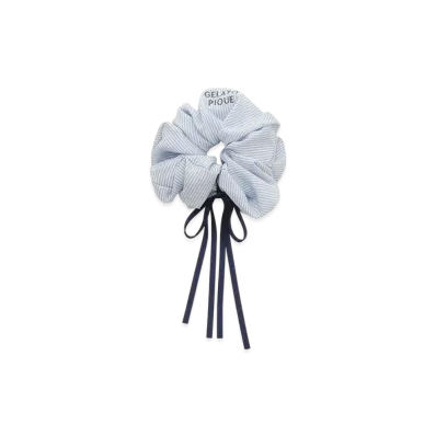 GELATO PIQUE Striped Ribbon Scrunchie "Blue"