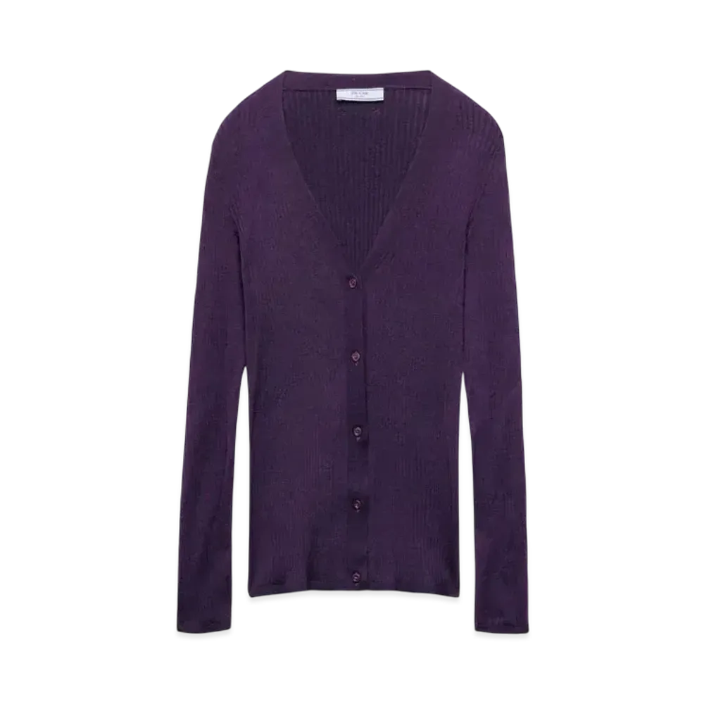 PRADA Women's Cotton Cardigan "Purple"
