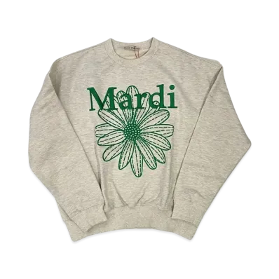 Mardi Mercredi Sweatshirt Flowermardi Needlework "Oatmeal Green"