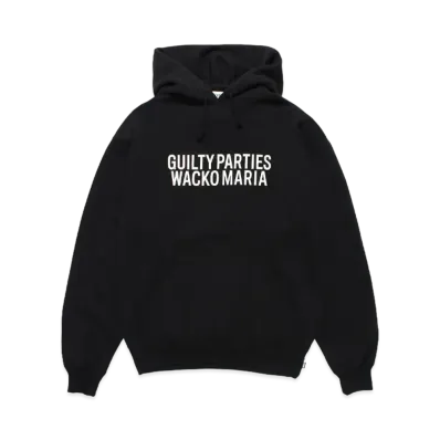 WACKO MARIA Middle Weight Pull Over Hooded Sweat Shirt "Black"