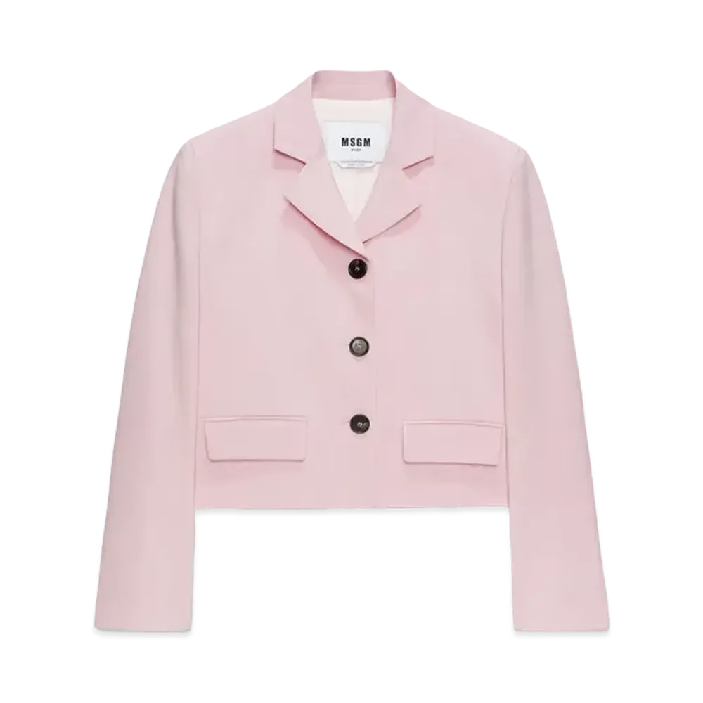 MSGM Pink Virgin Wool Boxy Jacket "Pink"
