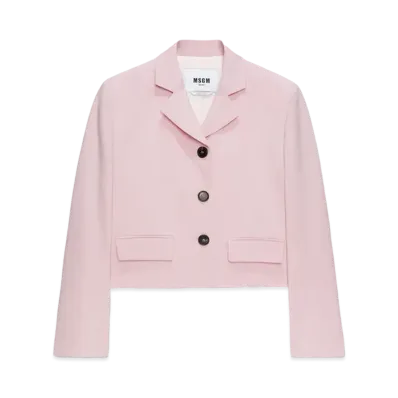 MSGM Pink Virgin Wool Boxy Jacket "Pink"