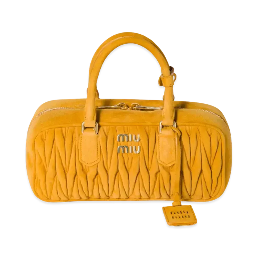 MIUMIU Arcadie Matelasse Suede Bag "Mustard Yellow"