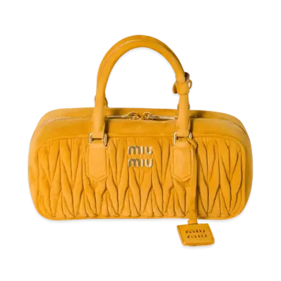 MIUMIU Arcadie Matelasse Suede Bag "Mustard Yellow"