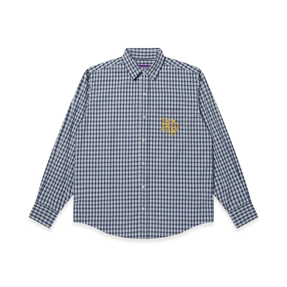 BlackEyePatch Royal Emblem Checked Shirt "Blue"