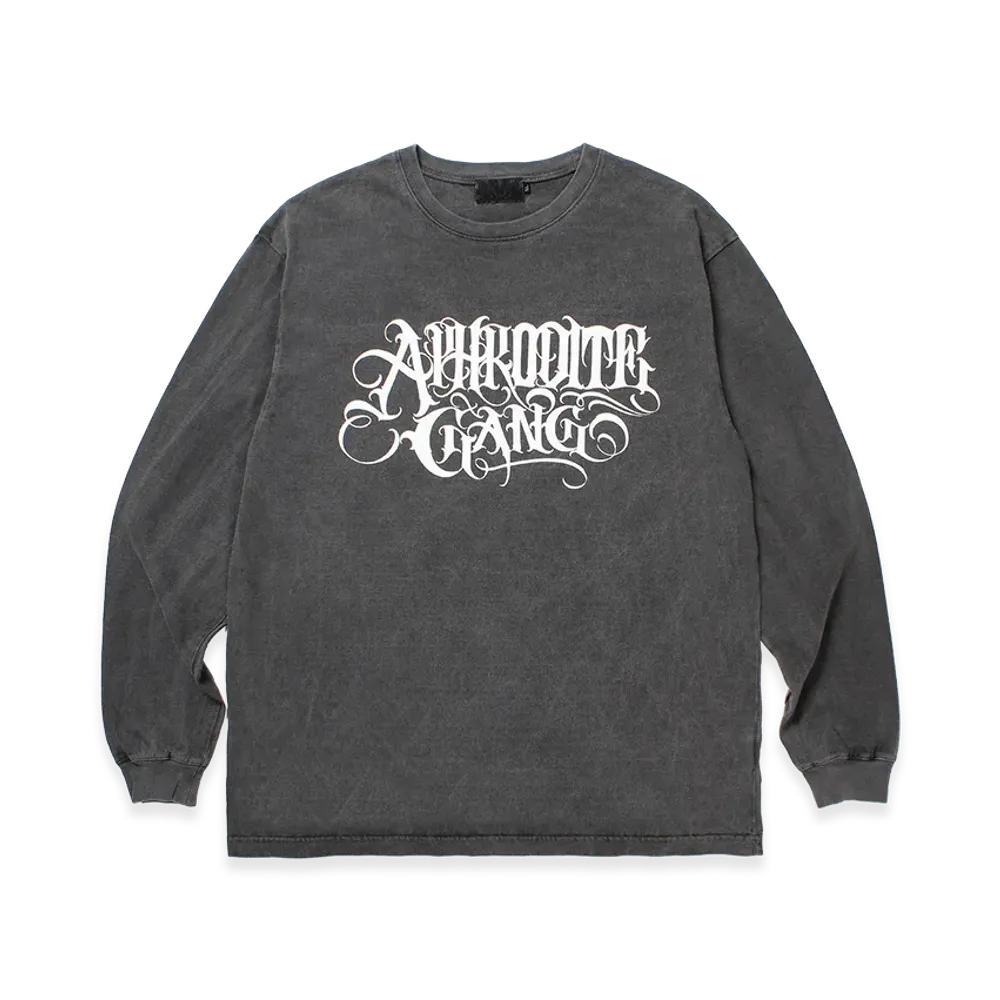APHRODITEGANG Classic Logo Garment Dye L/S Tee "Black/White"