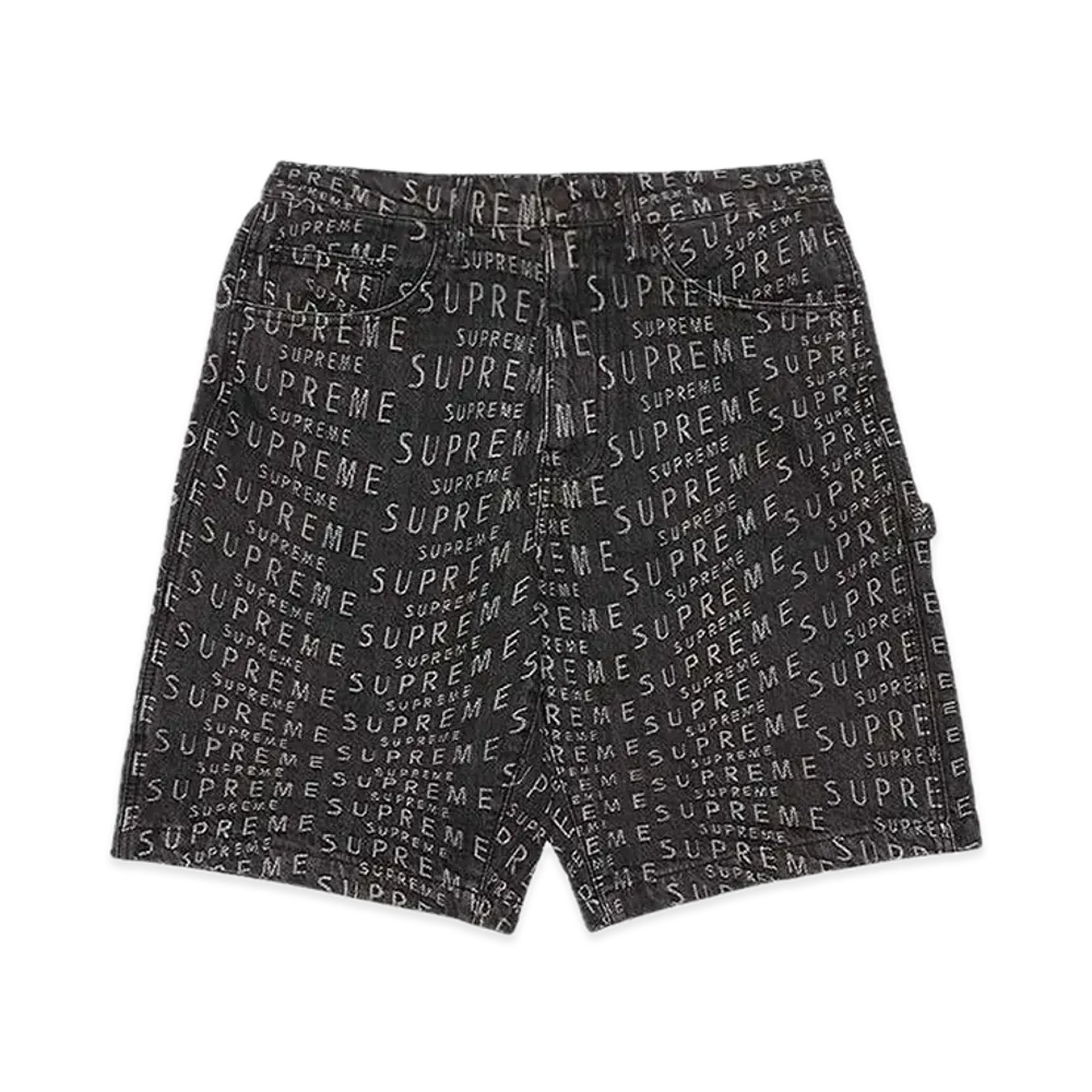 Supreme Warp Jacquard Logos Denim Painter Short "Black"