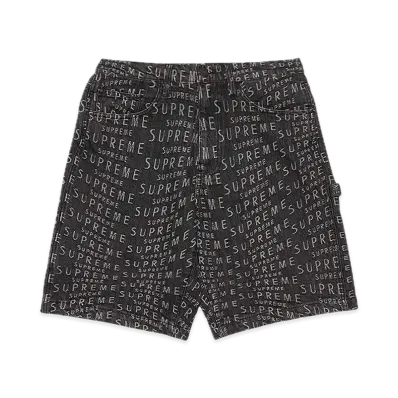 Supreme Warp Jacquard Logos Denim Painter Short "Black"