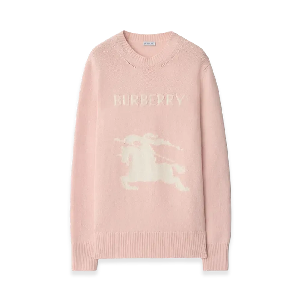 Burberry Women's EKD Wool Cashmere Sweater "Bouquet Pink"
