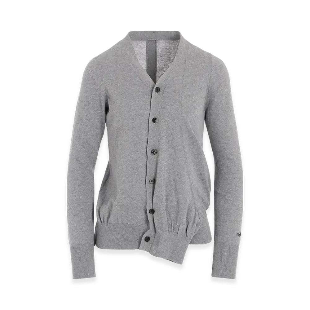 Yohji Yamamoto COYARN 32/2 R-14G V Neck Cardigan "Gray"