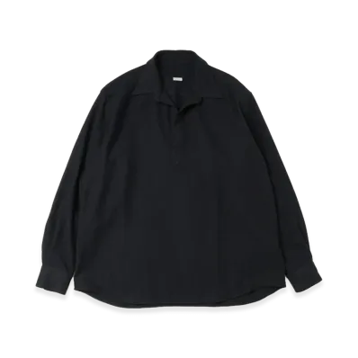A.PRESSE Wool Skipper Shirt "Black"