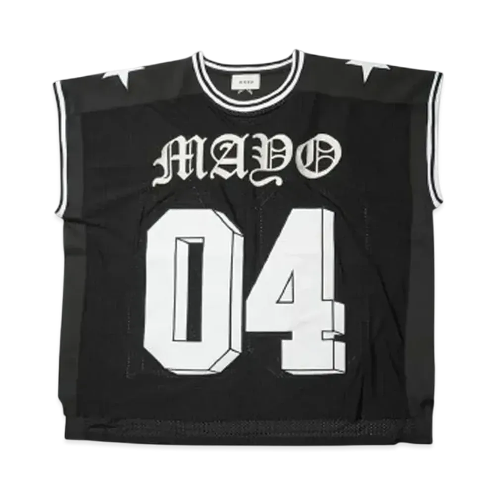 MAYO MAYO EMBROIDERY SLEEVELESS GAME SHIRT "BLACK MONO"