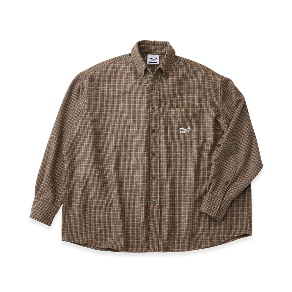 FEELS. Ombre Check Outer Shirt "Blue"